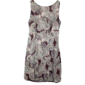 Y2K style Yellow Star brown paisley chiffon scarf print dress